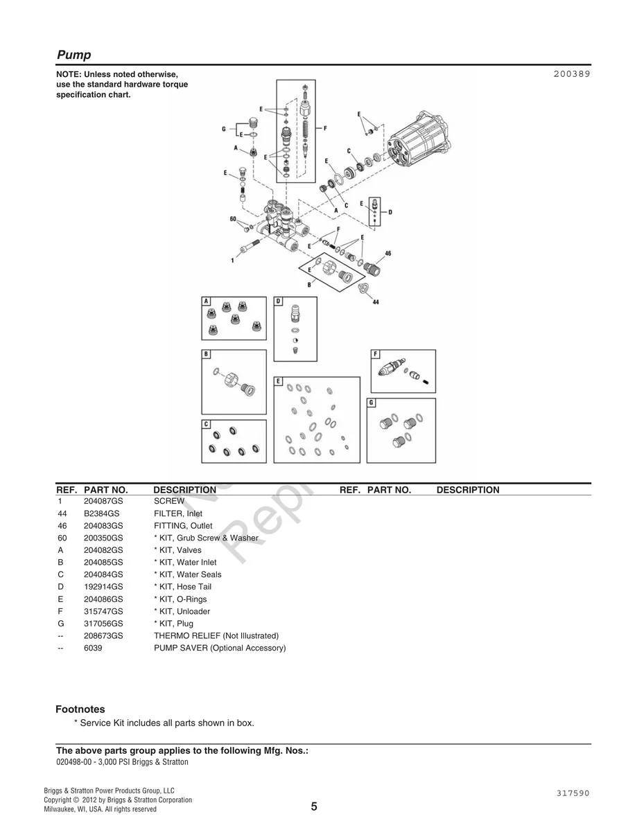 BRIGGS AND STRATTON, 020498-00, IPL.5